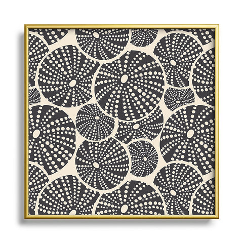 Heather Dutton Bed Of Urchins Ivory Charcoal Metal Square Framed Art Print