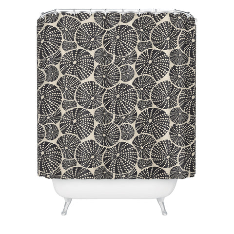 Heather Dutton Bed Of Urchins Ivory Charcoal Shower Curtain