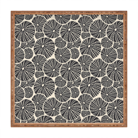 Heather Dutton Bed Of Urchins Ivory Charcoal Square Tray