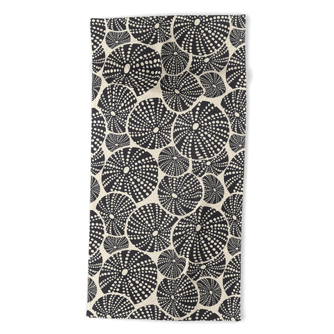 Heather Dutton Bed Of Urchins Ivory Charcoal Beach Towel