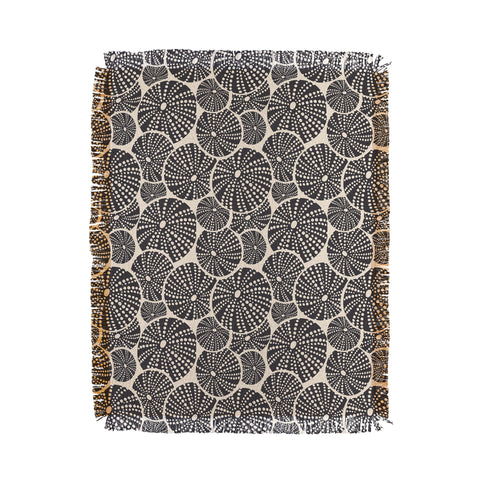 Heather Dutton Bed Of Urchins Ivory Charcoal Throw Blanket