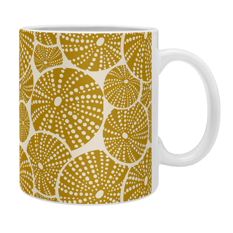 Heather Dutton Bed Of Urchins Ivory Gold Coffee Mug