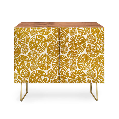 Heather Dutton Bed Of Urchins Ivory Gold Credenza