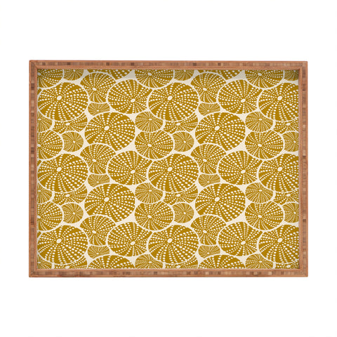 Heather Dutton Bed Of Urchins Ivory Gold Rectangular Tray