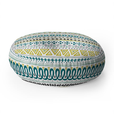 Heather Dutton Boho Market Stripe Floor Pillow Round