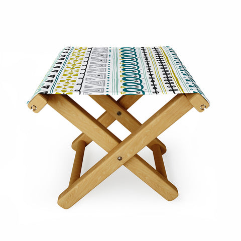 Heather Dutton Boho Market Stripe Folding Stool