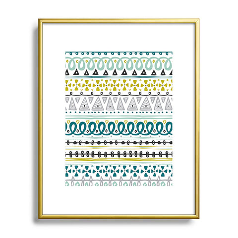 Heather Dutton Boho Market Stripe Metal Framed Art Print