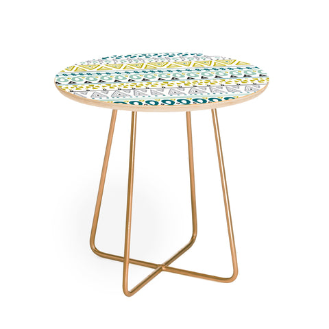 Heather Dutton Boho Market Stripe Round Side Table