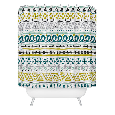 Heather Dutton Boho Market Stripe Shower Curtain