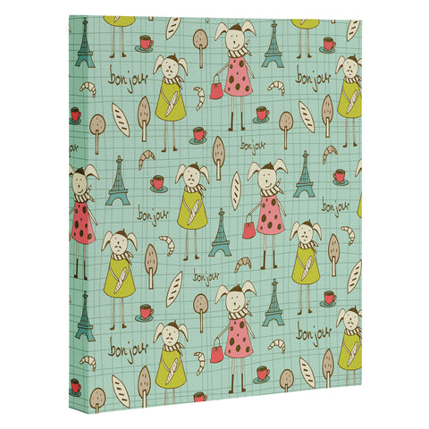 Heather Dutton Bonjour Lapin Art Canvas