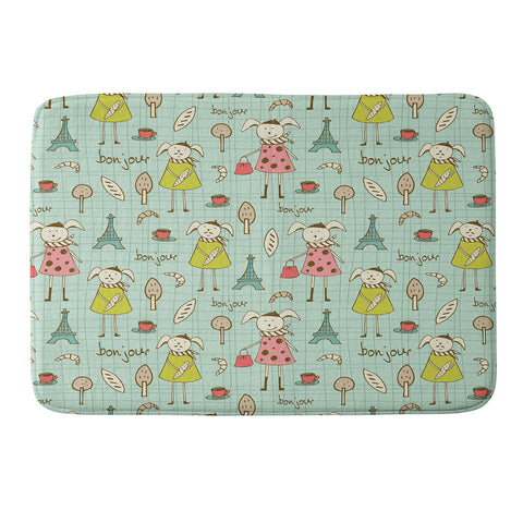 Heather Dutton Bonjour Lapin Memory Foam Bath Mat