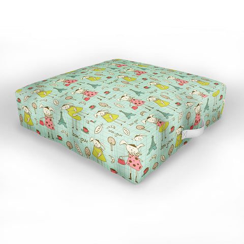 Heather Dutton Bonjour Lapin Outdoor Floor Cushion