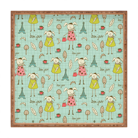 Heather Dutton Bonjour Lapin Square Tray