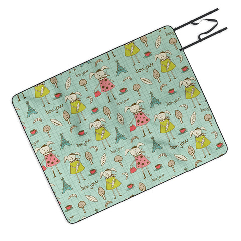 Heather Dutton Bonjour Lapin Picnic Blanket