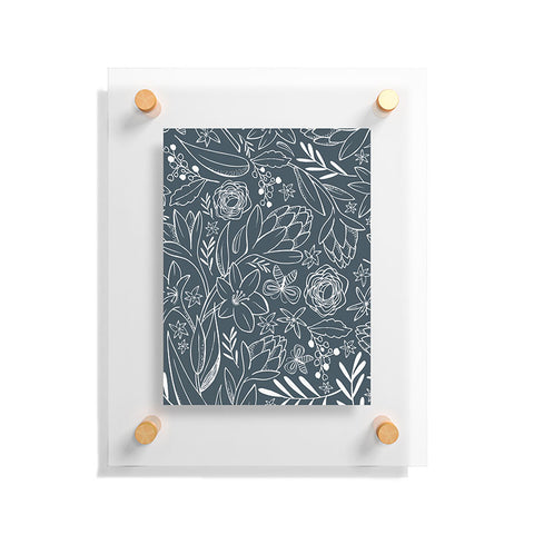 Heather Dutton Botanical Sketchbook Midnight Floating Acrylic Print