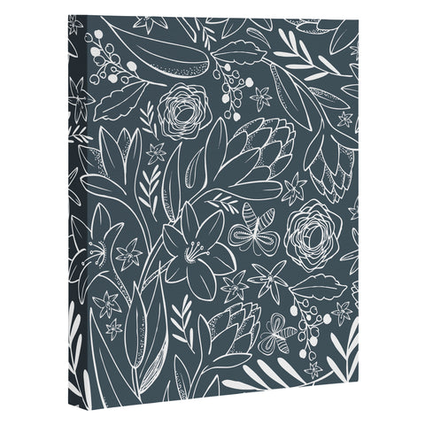 Heather Dutton Botanical Sketchbook Midnight Art Canvas