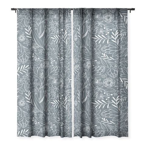 Heather Dutton Botanical Sketchbook Midnight Sheer Non Repeat