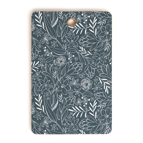 Heather Dutton Botanical Sketchbook Midnight Cutting Board Rectangle