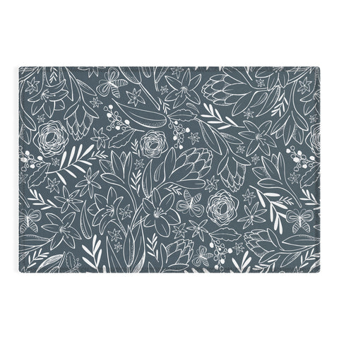 Heather Dutton Botanical Sketchbook Midnight Outdoor Rug