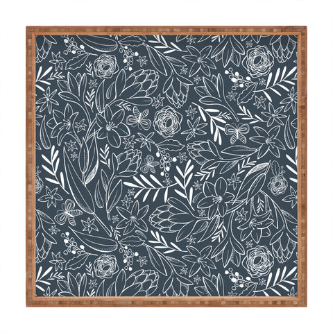 Heather Dutton Botanical Sketchbook Midnight Square Tray
