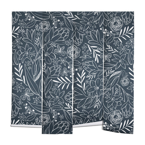 Heather Dutton Botanical Sketchbook Midnight Wall Mural