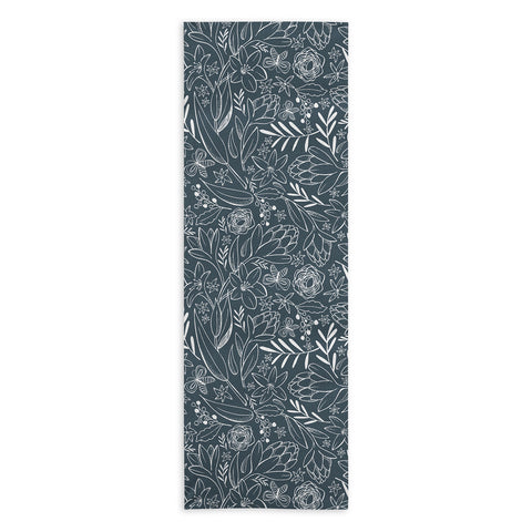 Heather Dutton Botanical Sketchbook Midnight Yoga Towel