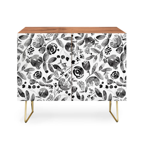 Heather Dutton Bountiful Bouquet Black Credenza