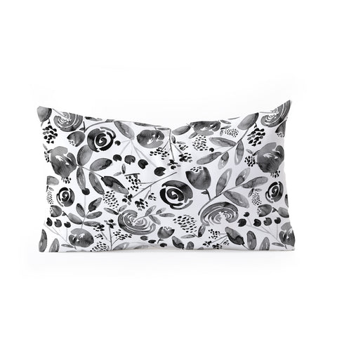 Heather Dutton Bountiful Bouquet Black Oblong Throw Pillow