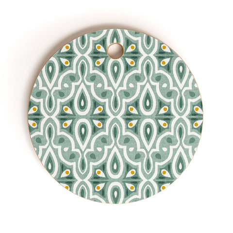 Heather Dutton Broderie Eucalyptus Cutting Board Round