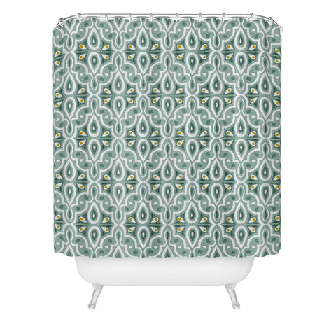 Heather Dutton Broderie Eucalyptus Shower Curtain