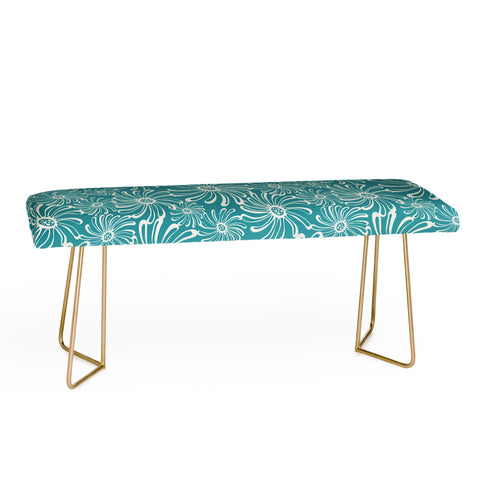 Heather Dutton Bursting Bloom Peacock Bench