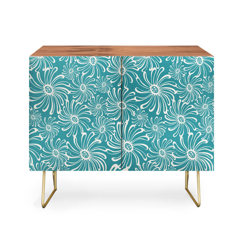 Heather Dutton Bursting Bloom Peacock Credenza