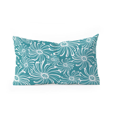 Heather Dutton Bursting Bloom Peacock Oblong Throw Pillow