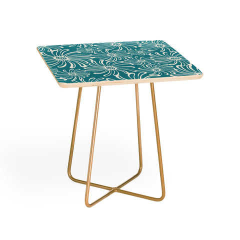 Heather Dutton Bursting Bloom Peacock Side Table