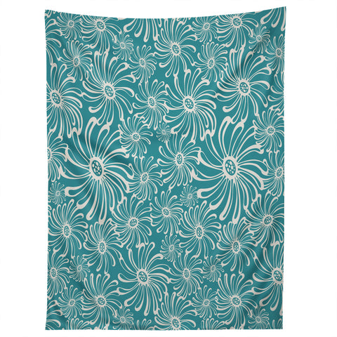 Heather Dutton Bursting Bloom Peacock Tapestry