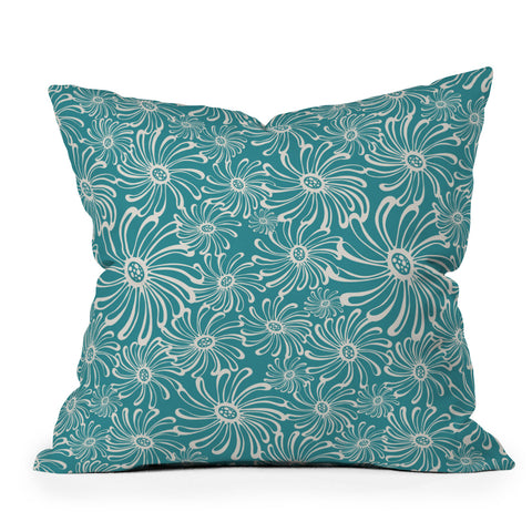 Heather Dutton Bursting Bloom Peacock Throw Pillow