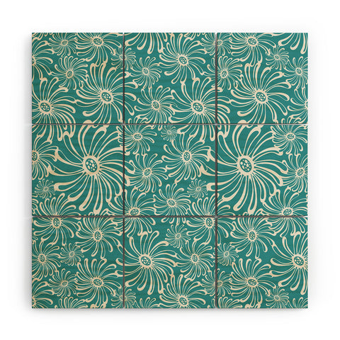 Heather Dutton Bursting Bloom Peacock Wood Wall Mural