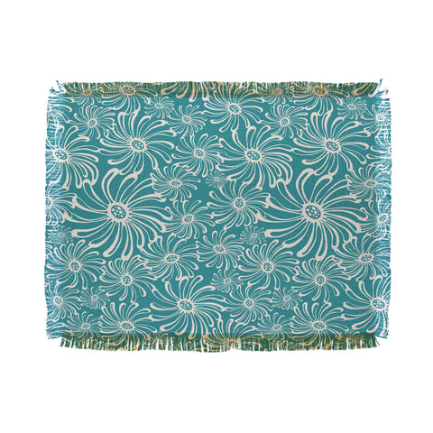 Heather Dutton Bursting Bloom Peacock Throw Blanket