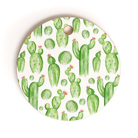 Heather Dutton Cactus Gardens Cutting Board Round