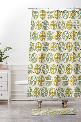 Heather Dutton Cartwheel Shower Curtain And Mat