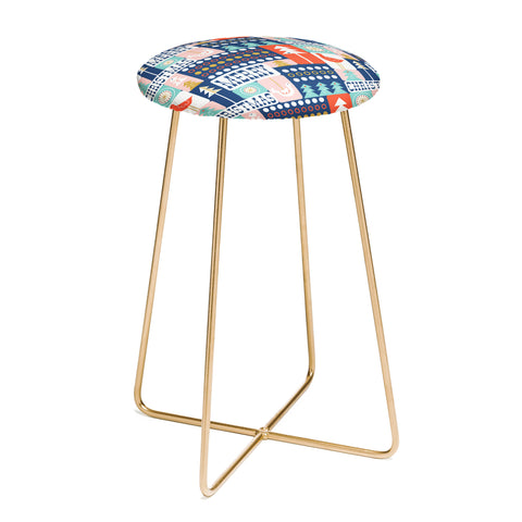 Heather Dutton Christmas Collage Chill Counter Stool