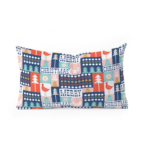 Heather Dutton Christmas Collage Chill Oblong Throw Pillow