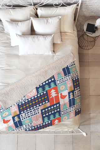 Heather Dutton Christmas Collage Chill Fleece Throw Blanket