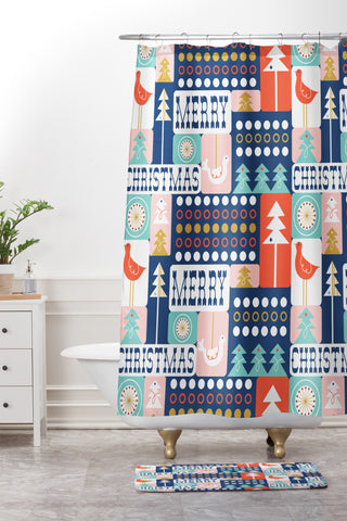 Heather Dutton Christmas Collage Chill Shower Curtain And Mat