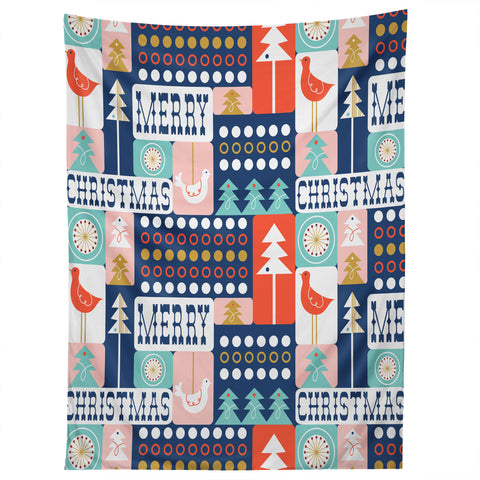Heather Dutton Christmas Collage Chill Tapestry