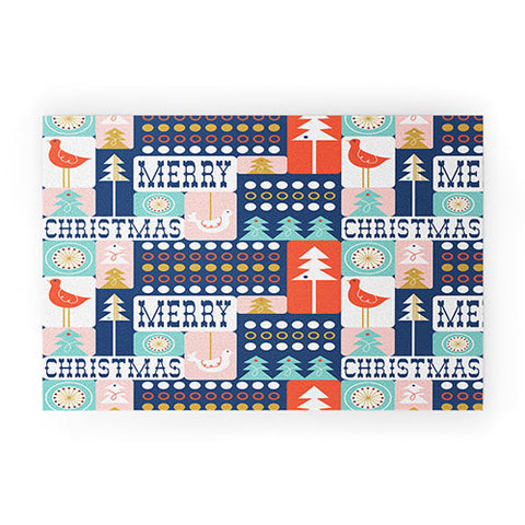 Heather Dutton Christmas Collage Chill Welcome Mat