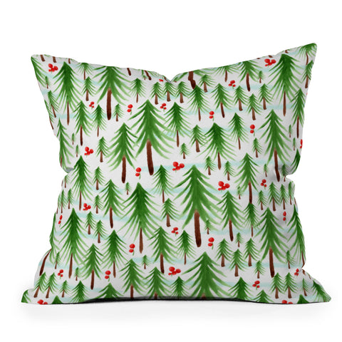Heather Dutton Christmas Tree Farm Throw Pillow