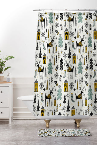 Heather Dutton Christmas Wonderland Shower Curtain And Mat