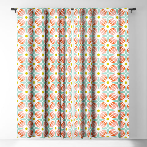 Heather Dutton Crazy Daisy Sorbet Blackout Window Curtain
