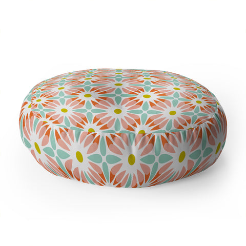 Heather Dutton Crazy Daisy Sorbet Floor Pillow Round